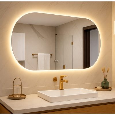 Espelho oval com LED