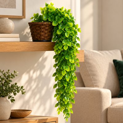 Planta com vaso trançado